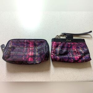 Coach wristlet and small zipper travel pouch
